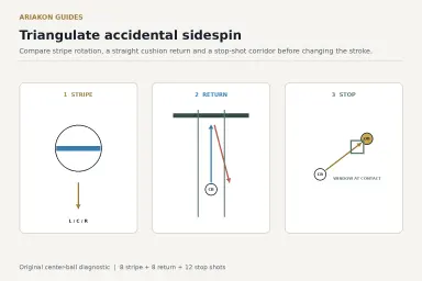 Three diagnostic panels for stripe observation, straight cushion return and a stop window centered at collision